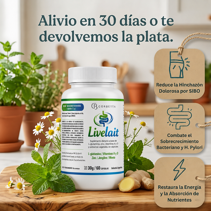 Livelait – Elimina la hinchazón y el SIBO desde la raíz | Protocolo natural 30 días